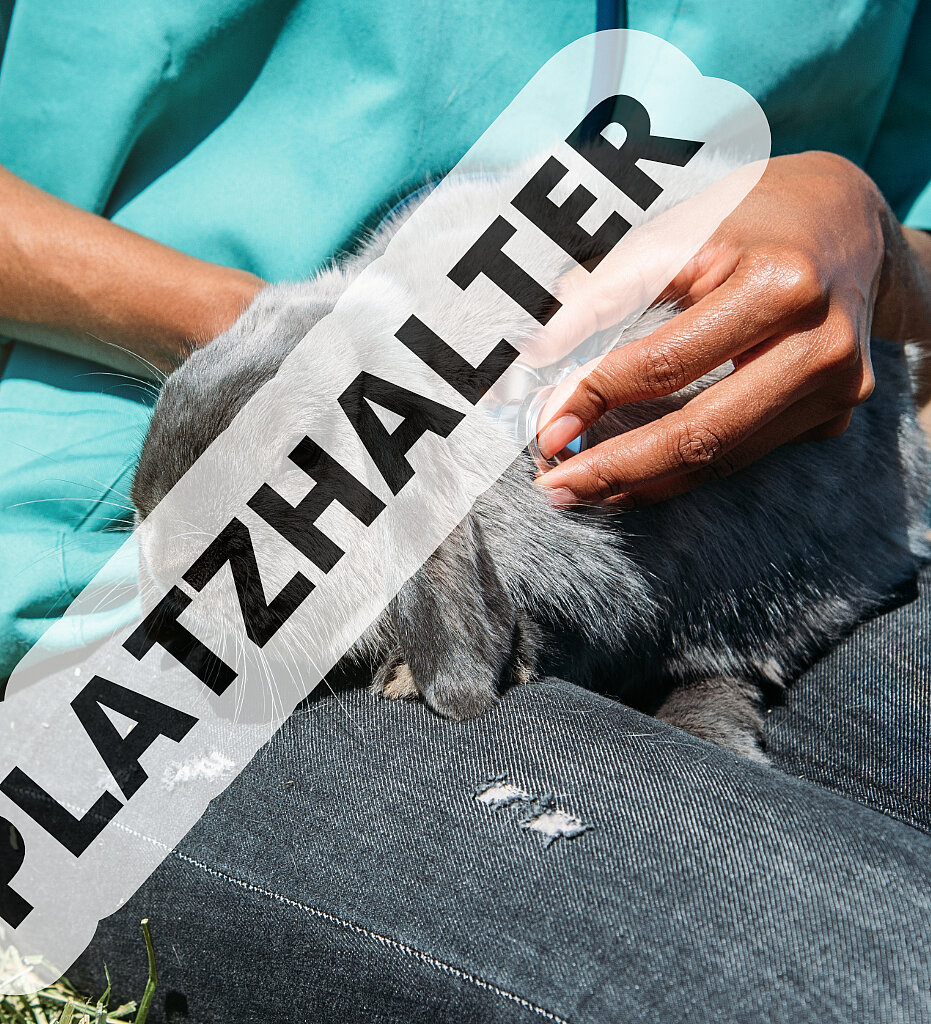 Kaninchen wird sanft untersucht